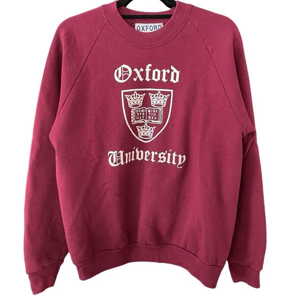 Vintage 90s Oxford University Maroon Crewneck Adult Medium